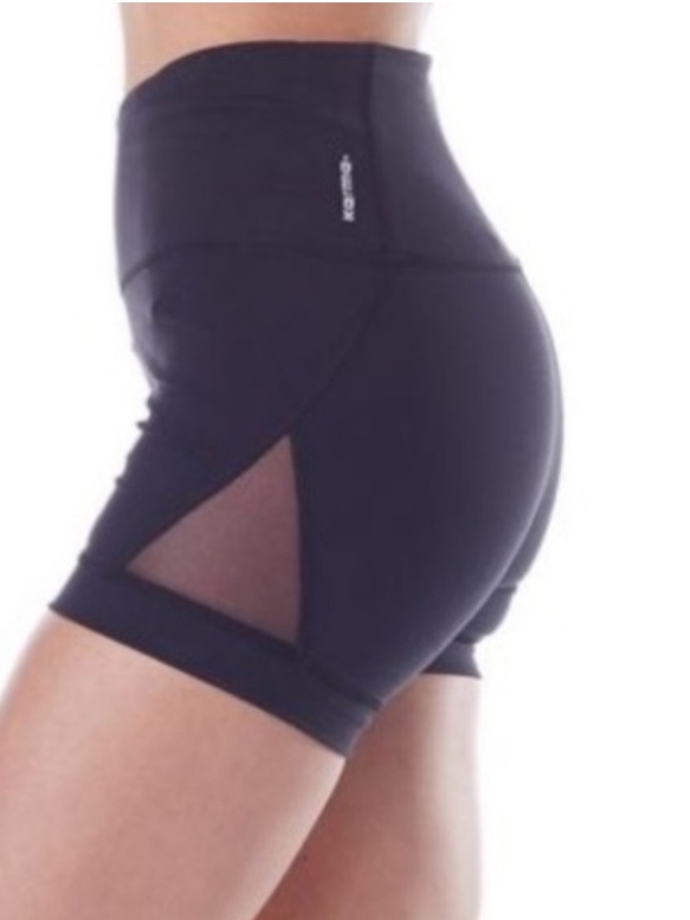 Karma Black High-Waist Athletic Shorts with Mesh Panels
